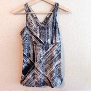 Lululemon Crossback Tank Heat Wave White Black / White